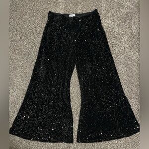Faeriesty | Sequin Flare Wide Leg Pants
